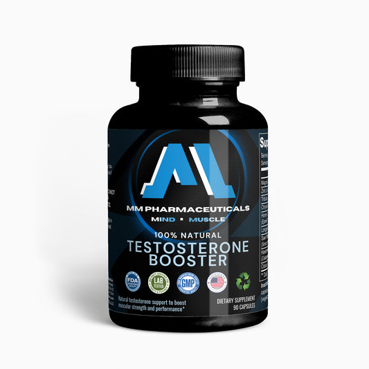 100% Natural Testosterone Booster | 90 Capsules | Increase Muscular Strength & Enhance Libido | Vegan