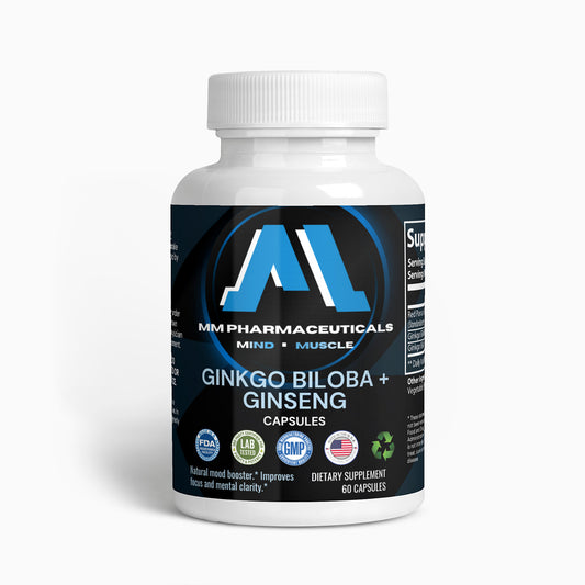 Ginkgo Biloba + Ginseng | 60 Capsules | 720mg Ginkgo Biloba Leaf | 800mg Ginseng | Powerful Antioxidant | Natural Mood Booster | Strengthen Immune System