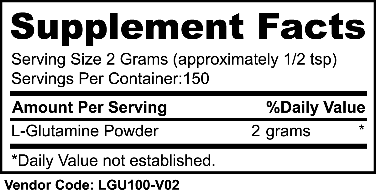 L-Glutamine Powder | 300g | Lean Muscle Growth | Gut-Health Support | Non-GMO